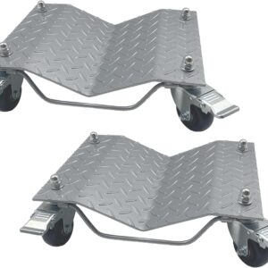 AUCT 13042 - $70 Set of 2 Car Tire Wheel Dolly Furniture Lifters - Heavy