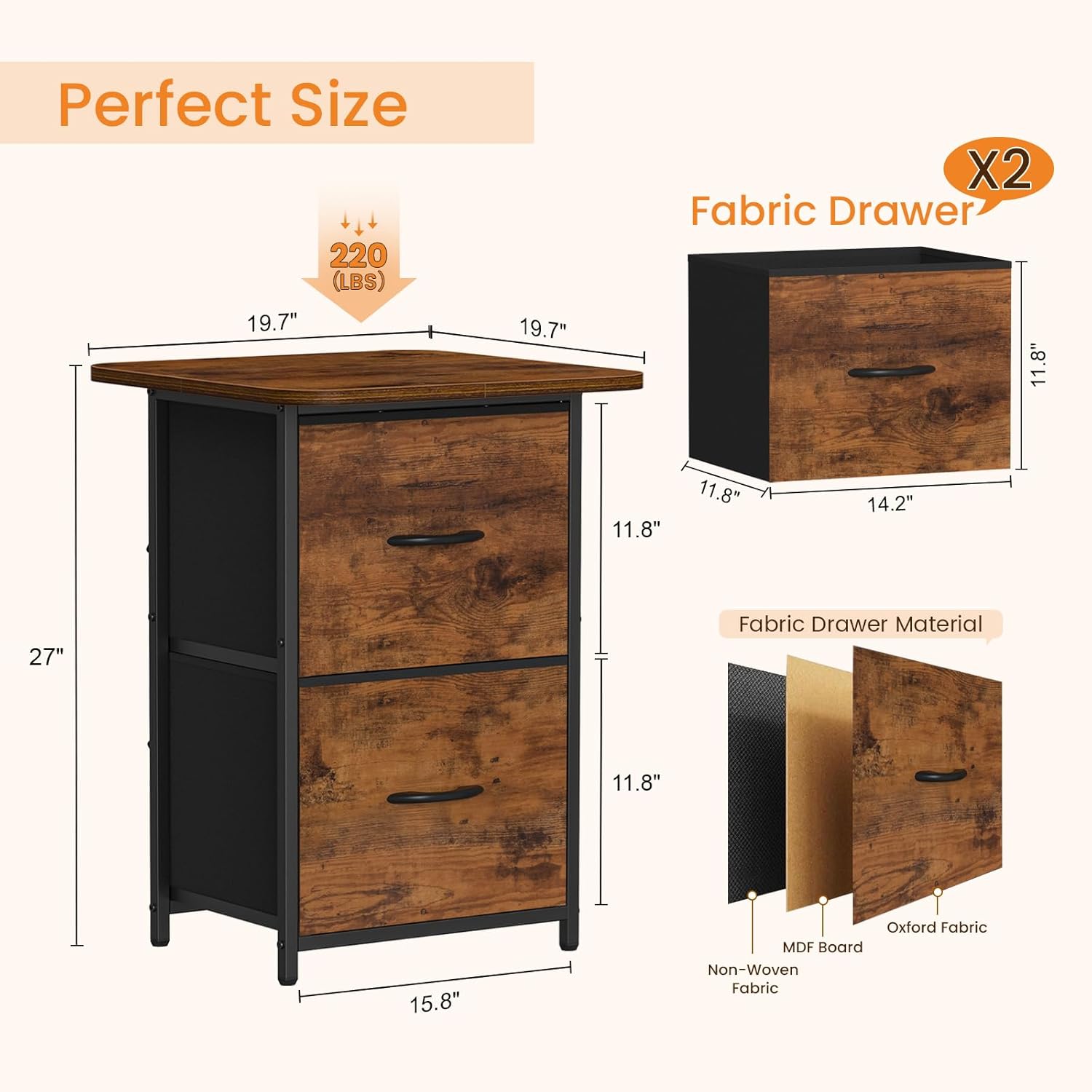 AUCT 12840 - Snughome Mini Fridge Stand with Storage, Mini Fridge Cabinet - Image 3