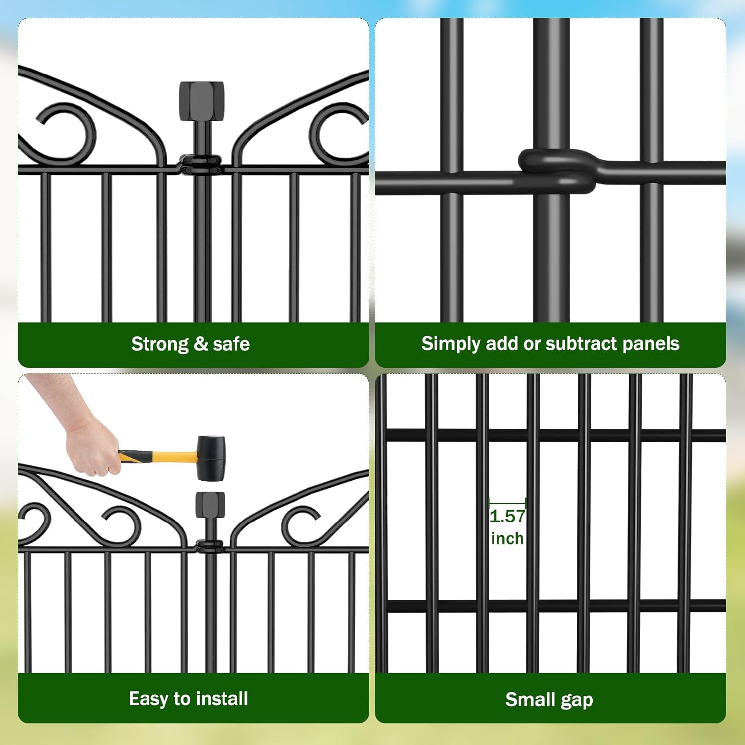 AUCT 14204 - $70 No Dig Decorative Garden Fence 6 Panel - 30in H x 11.4 f - Image 4