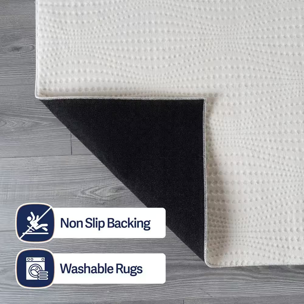 AUCT 12024 - $121 Serenity White Solid 8 ft. x 10 ft. Modern Non Skid Sof - Image 3
