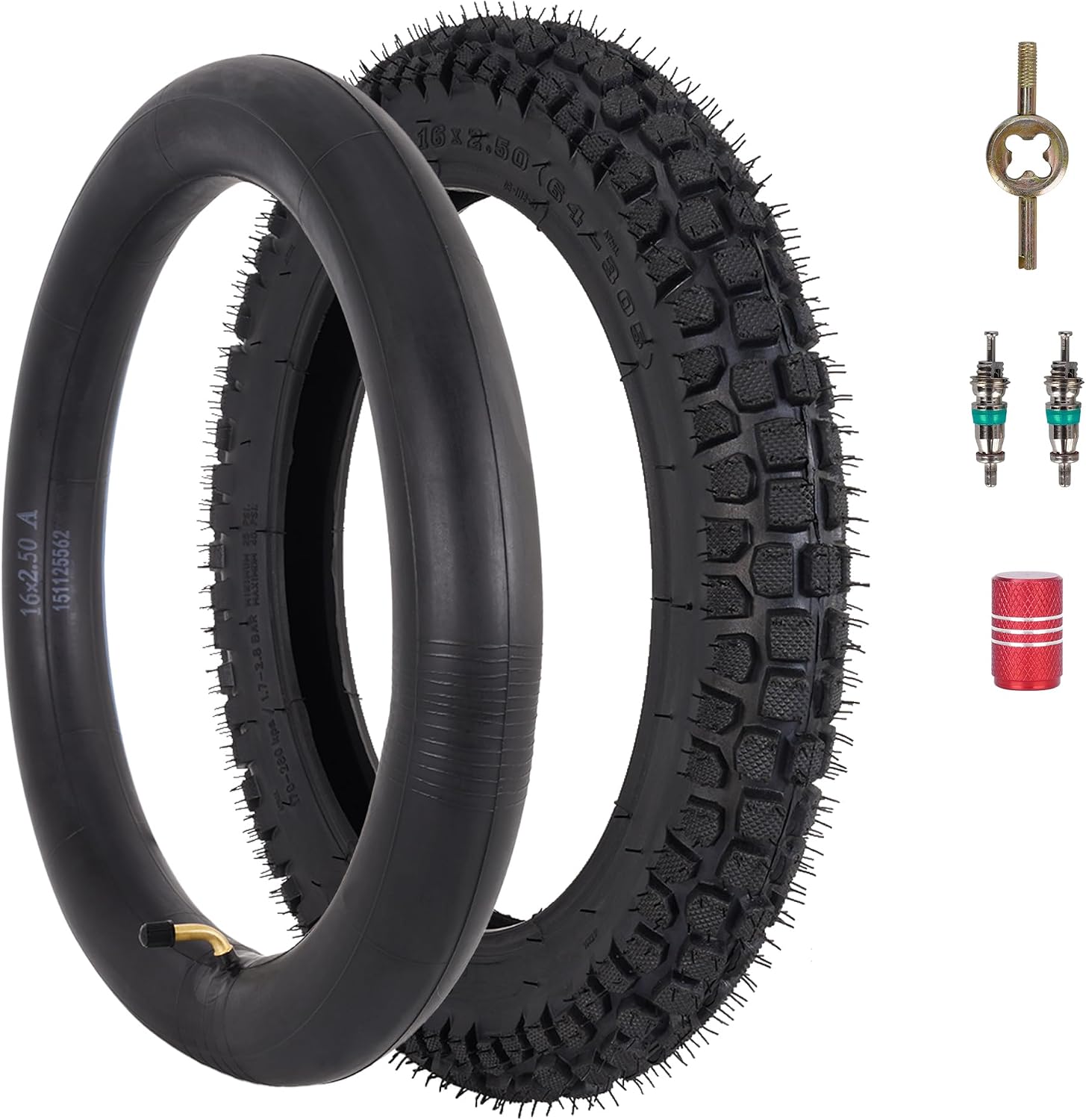 AUCT 13976 - RUTU 16x2.5 Tire and Inner Tube Set, 16x2.50 Scooter Tire fo