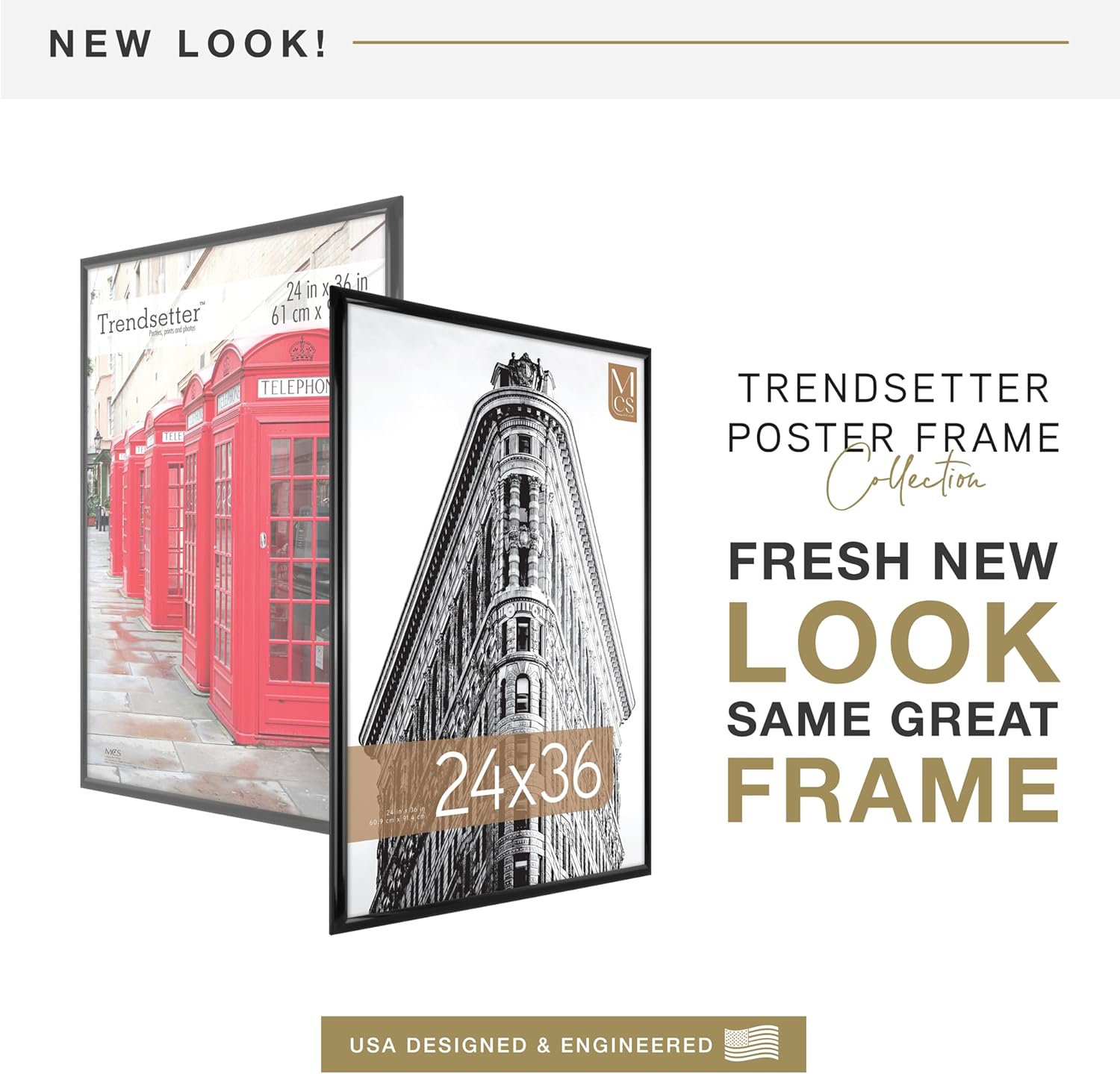 AUCT 12703 - MCS Trendsetter 24x36 Poster Frame Black High-Gloss, Vertica - Image 2