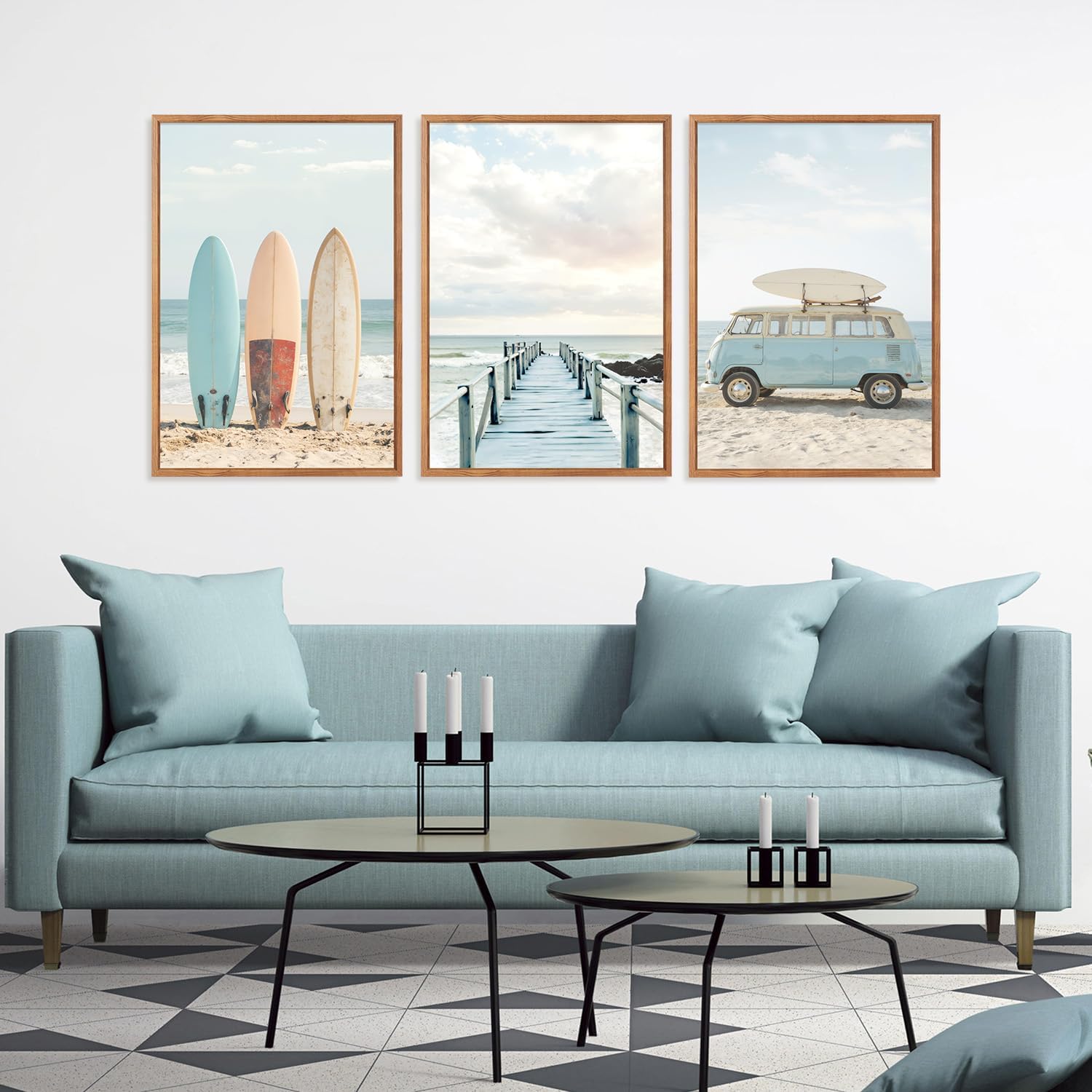 AUCT 14210 - HOURIA 3Pcs Summer Coastal Beach Canvas Wall Art (16"x24"), - Image 2