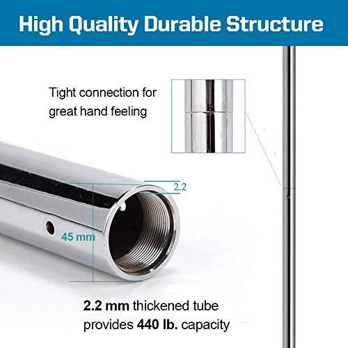 AUCT 14194 - $122 UMEKEN Spinning Static Dance Pole Portable | Height Adj - Image 2