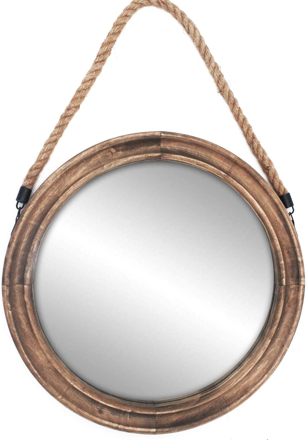 AUCT 13398 - $56 Funly mee 16.2 Inch Rustic Round Decorative Mirror with