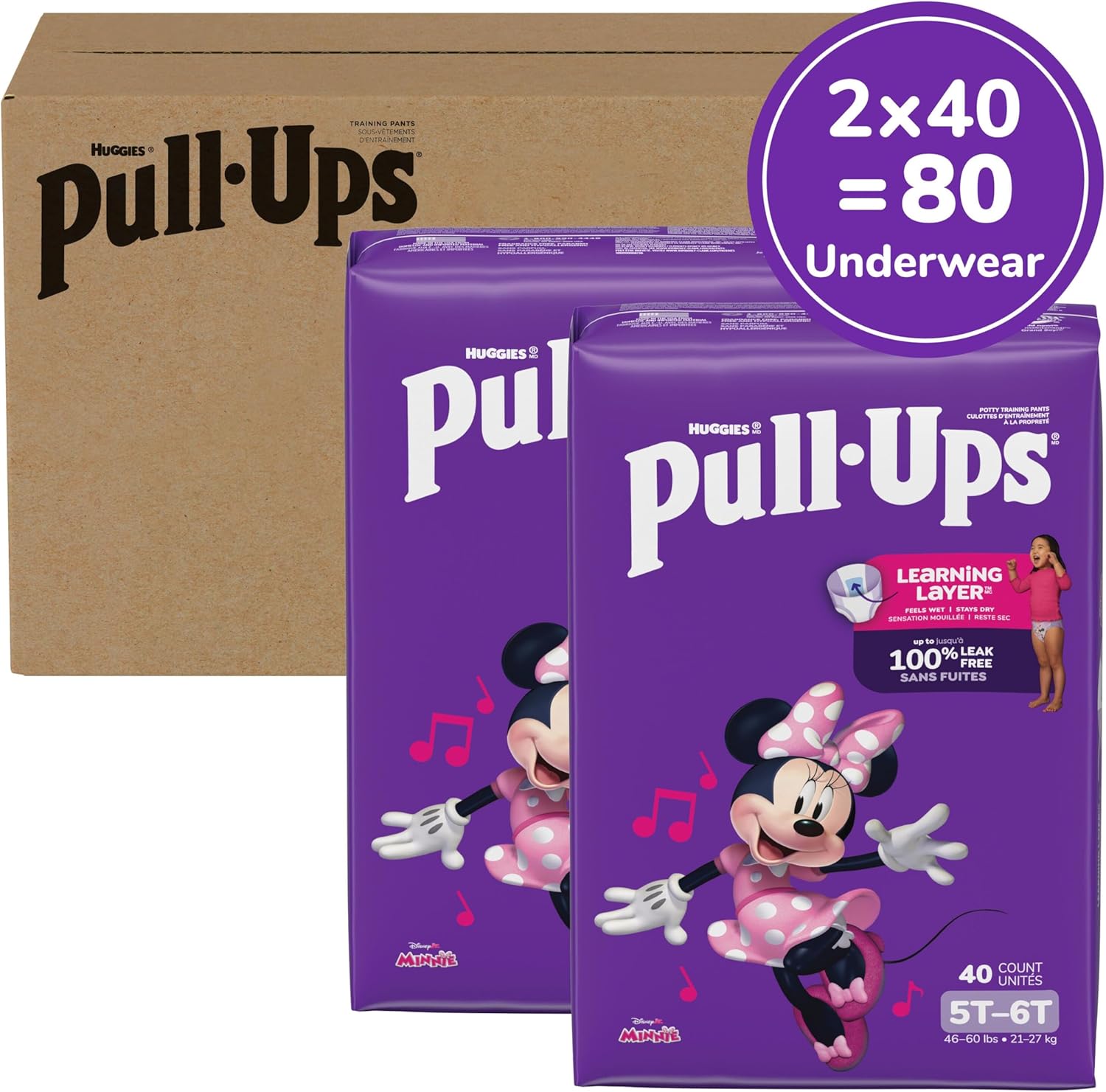 AUCT 13435 - Pull-Ups Girls' Potty Training Pants, Size 5T-6T Training Un - Image 2