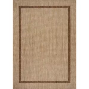 AUCT 14243 - $200 Waikiki Beige/Brown 9 ft. x 12 ft. Bordered Indoor Outd