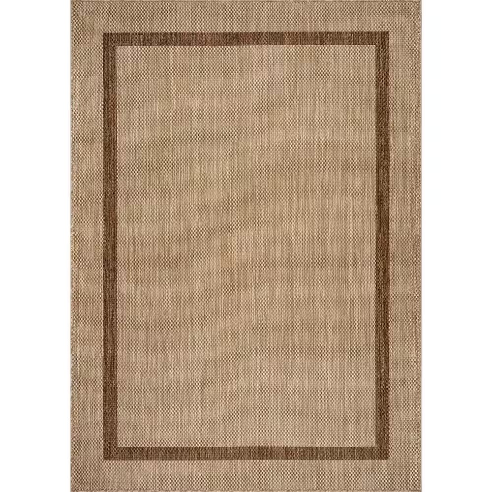 AUCT 14243 - $200 Waikiki Beige/Brown 9 ft. x 12 ft. Bordered Indoor Outd