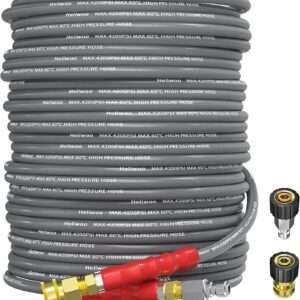 AUCT 13407 - $90 Pressure Washer Hose 100ft 4200PSI 1/4' ID with 3/8' Qui