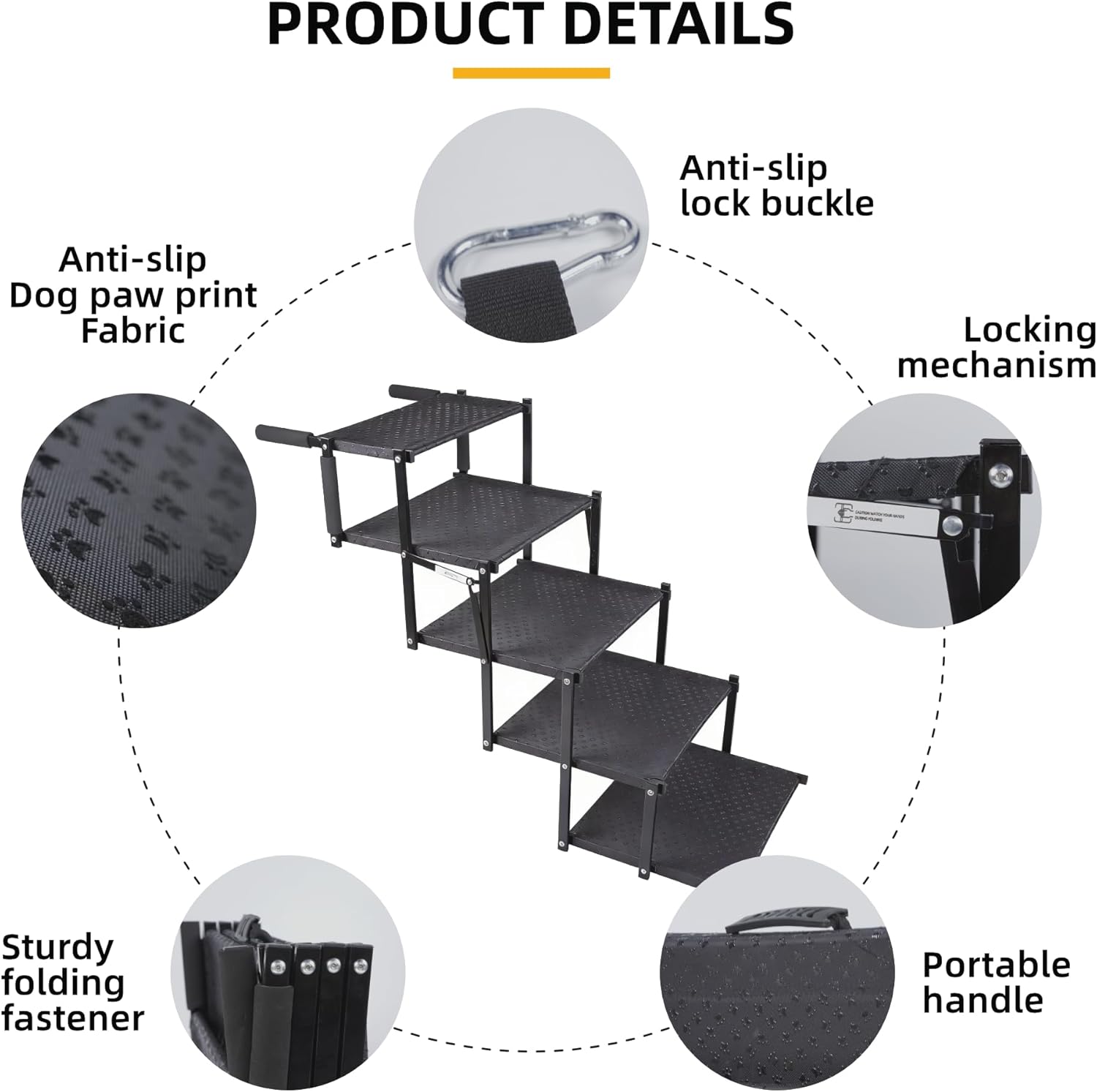 AUCT 13373 - $60 Dog Stairs 5 Steps Foldable Dog Ramp with Non-Slip Surfa - Image 2