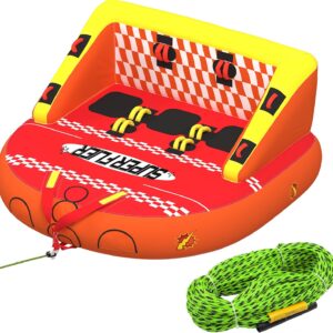 AUCT 13389 - $220 3-Person Towable Tubes for Boating with Towable Rope, C