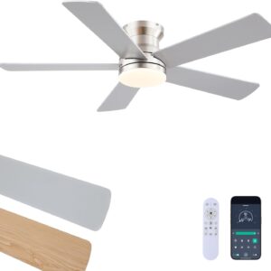 AUCT 13391 - $90 Ayaoty Flush Mount Low Profile Ceiling Fans with Lights
