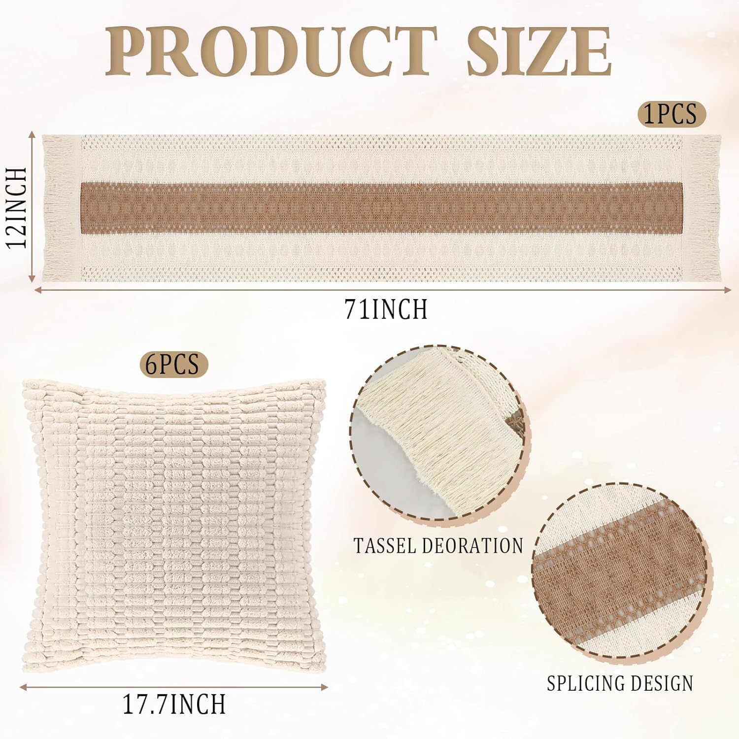 AUCT 13437 - $99 9 Pcs Extra Large Outdoor Boho Picnic Blanket 91' x 71' - Image 2