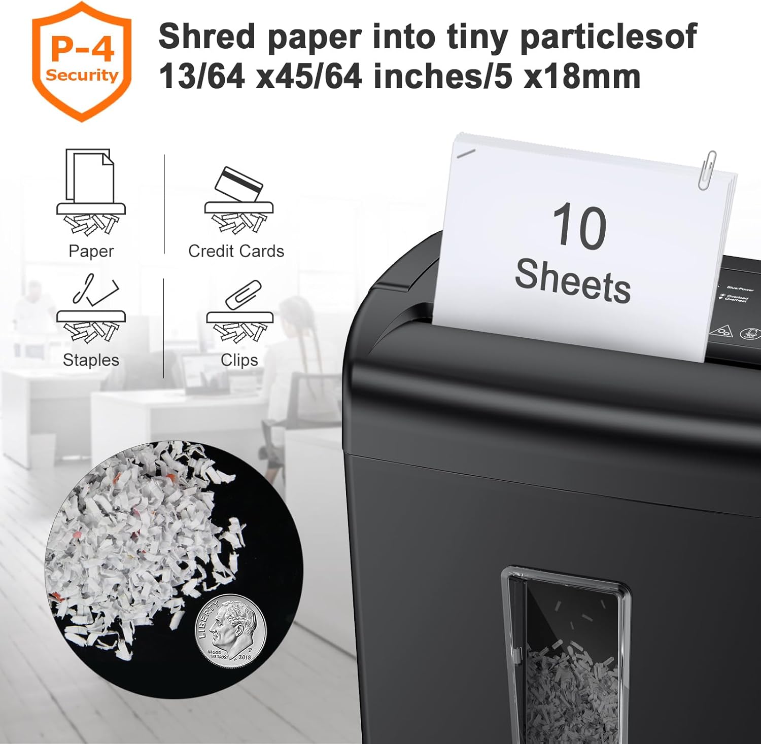 AUCT 13366 - $57 Bonsaii 10-Sheet Cross Cut Paper Shredder, 5.5 Gal Home - Image 3