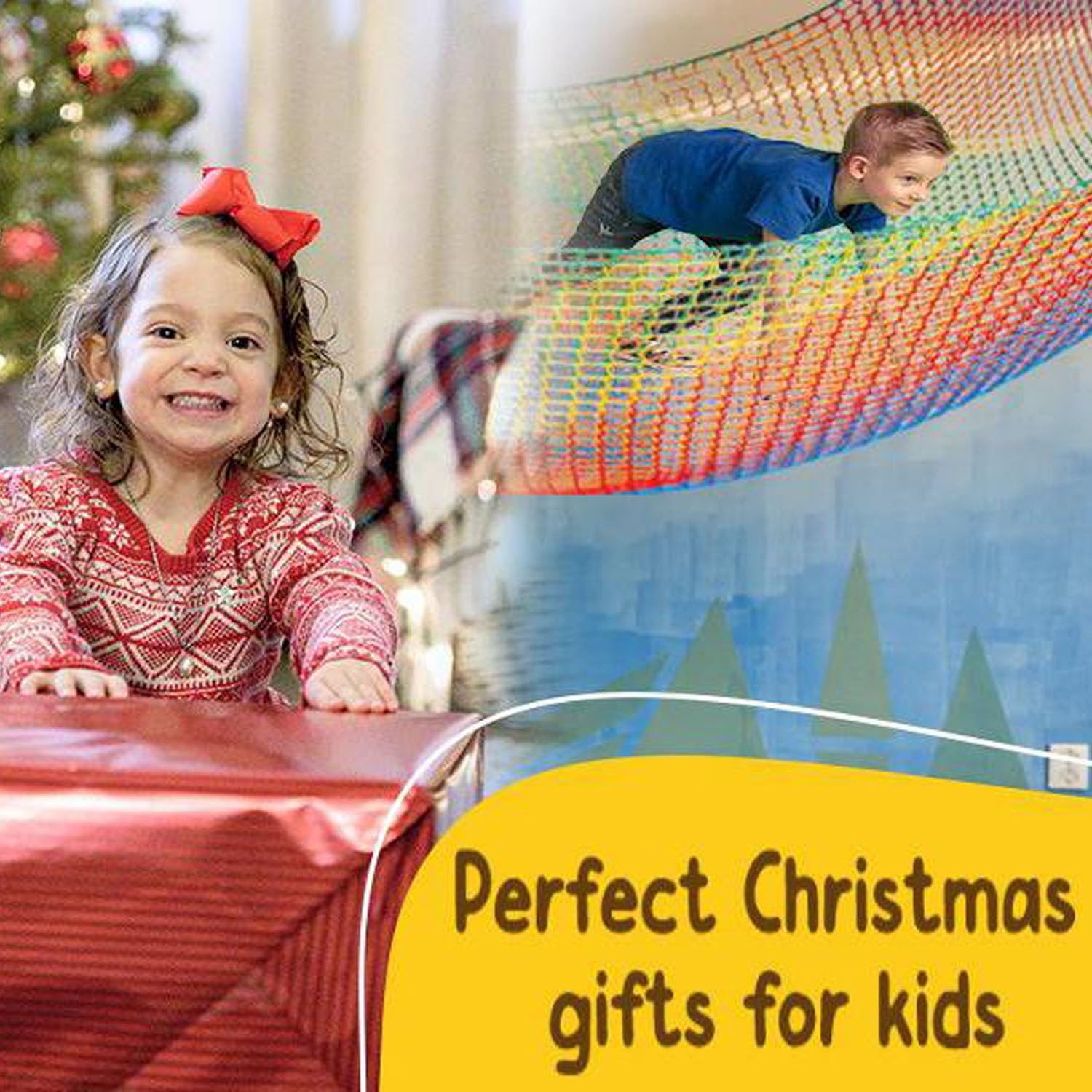 AUCT 13361 - $80 Climbing Net for Kids - 14.8FT x 9.9FT Double Layers Hea - Image 4