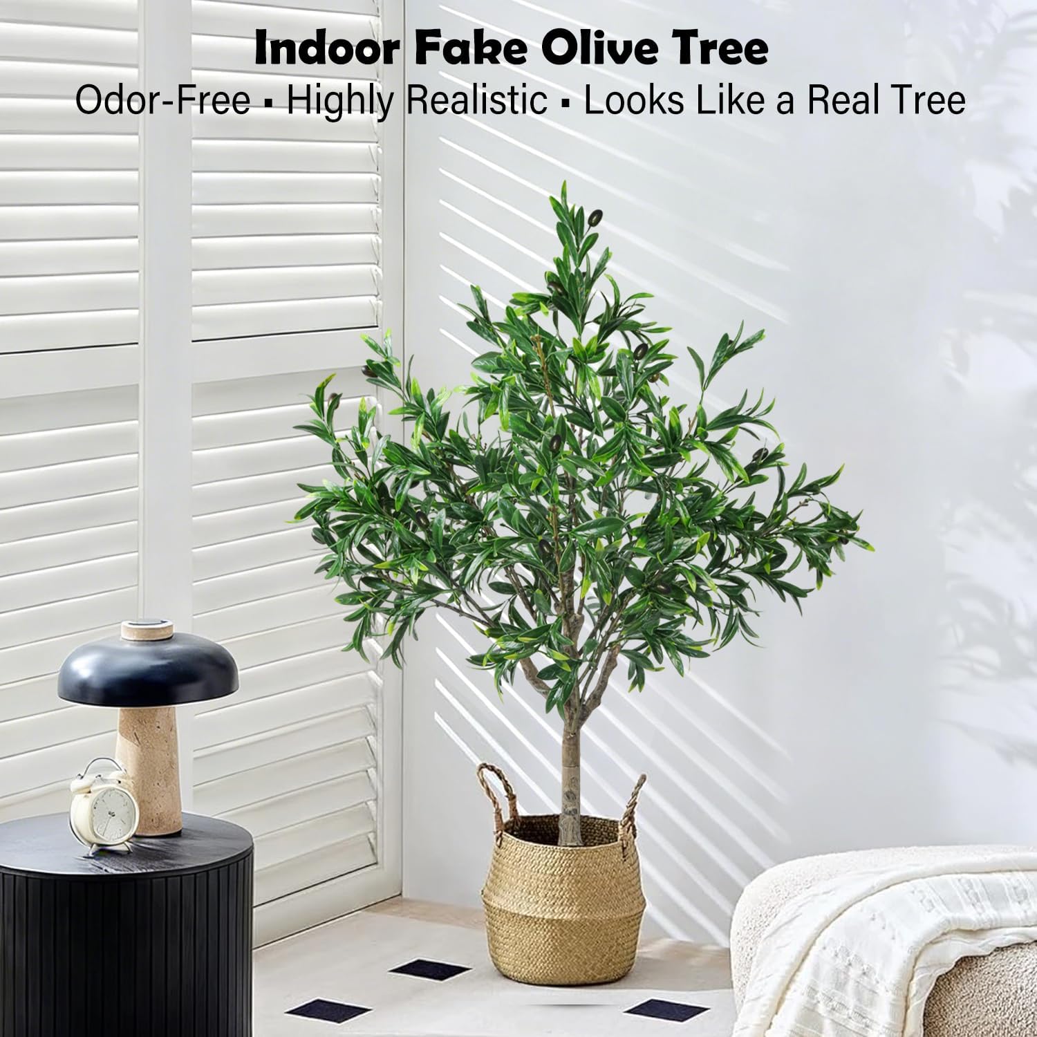 AUCT 14136 - 3.6FT Artificial Olive Tree, Faux Topiary Olive Trees with P - Image 2