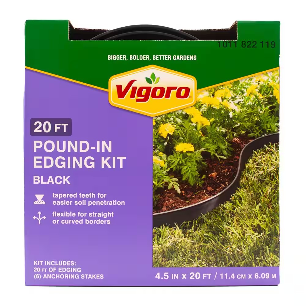 AUCT 14457 - Vigoro 20 ft. L x 4.5 in. H Black Pound-In Edging Kit - Image 3