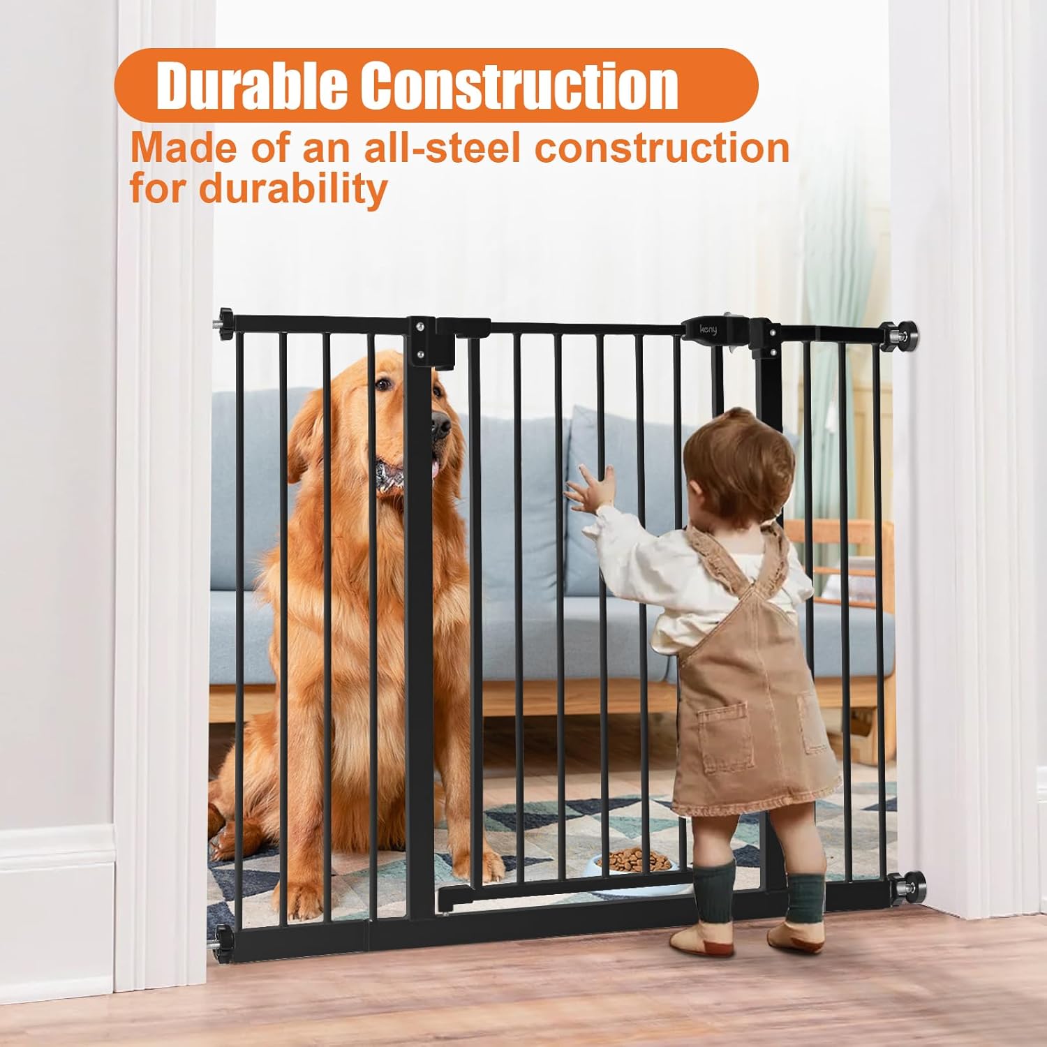 AUCT 14331 - $60 keny 29"-42.5" Baby Gate for Stairs, Auto Close Safety D - Image 3