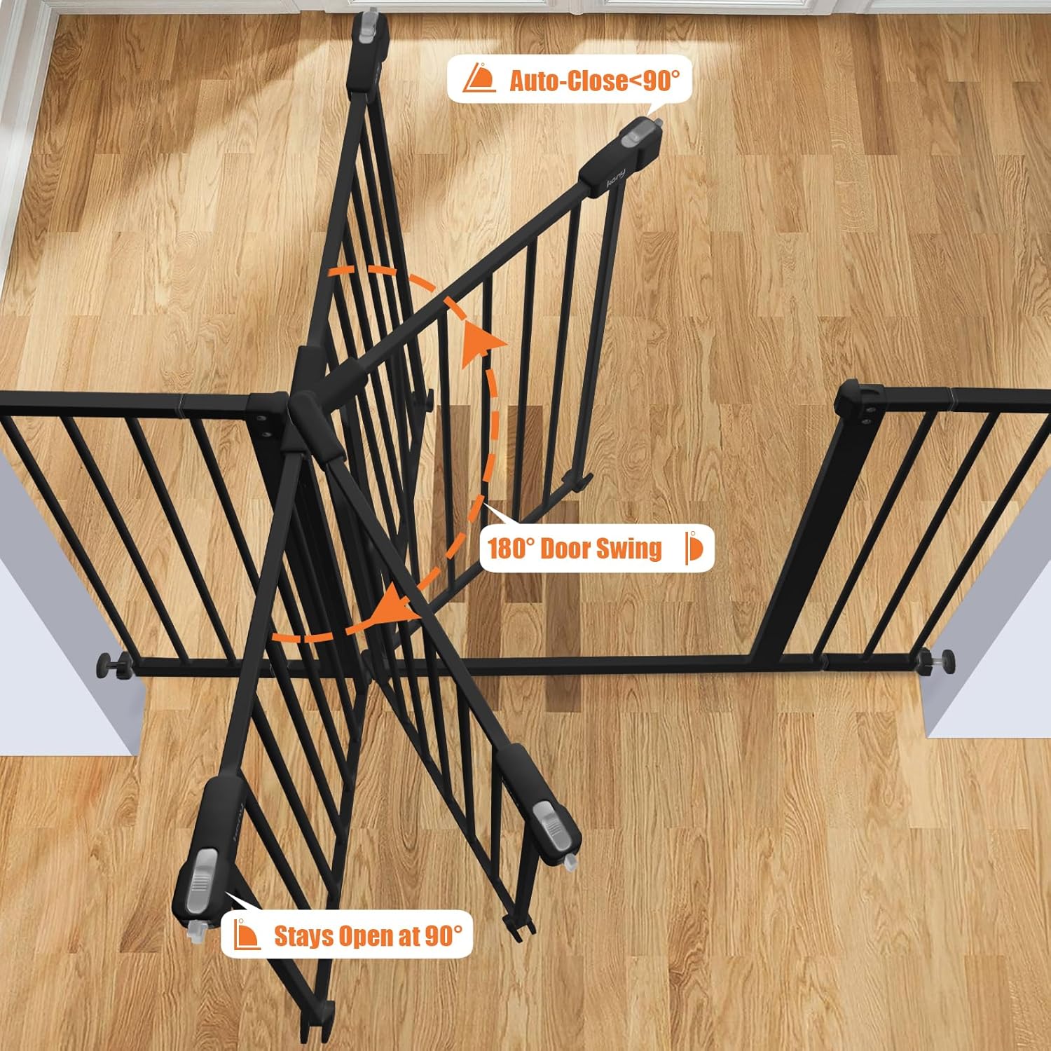 AUCT 14331 - $60 keny 29"-42.5" Baby Gate for Stairs, Auto Close Safety D - Image 4