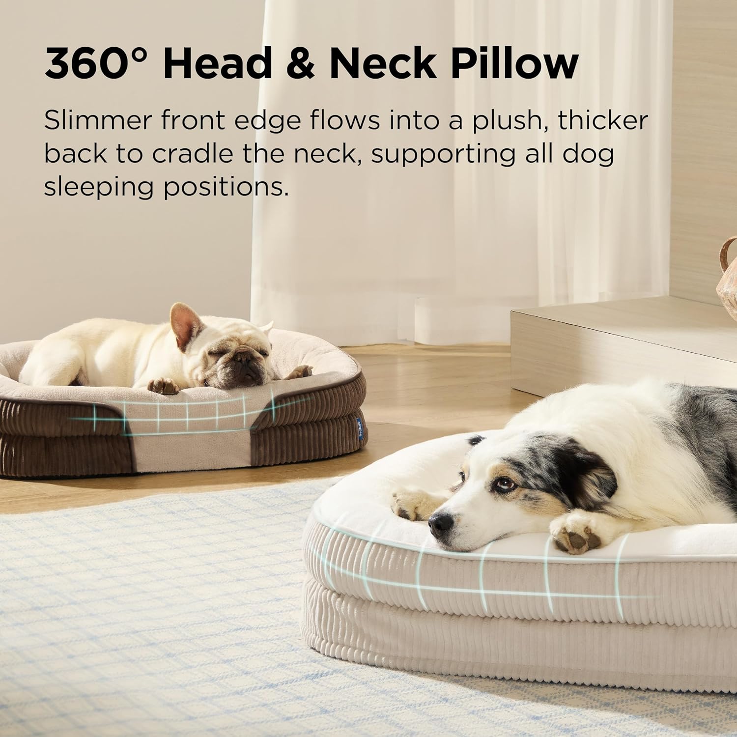 AUCT 13386 - $57 Bedsure Orthopedic Dog Beds Large Sized Dog - 360 Oval - Image 2