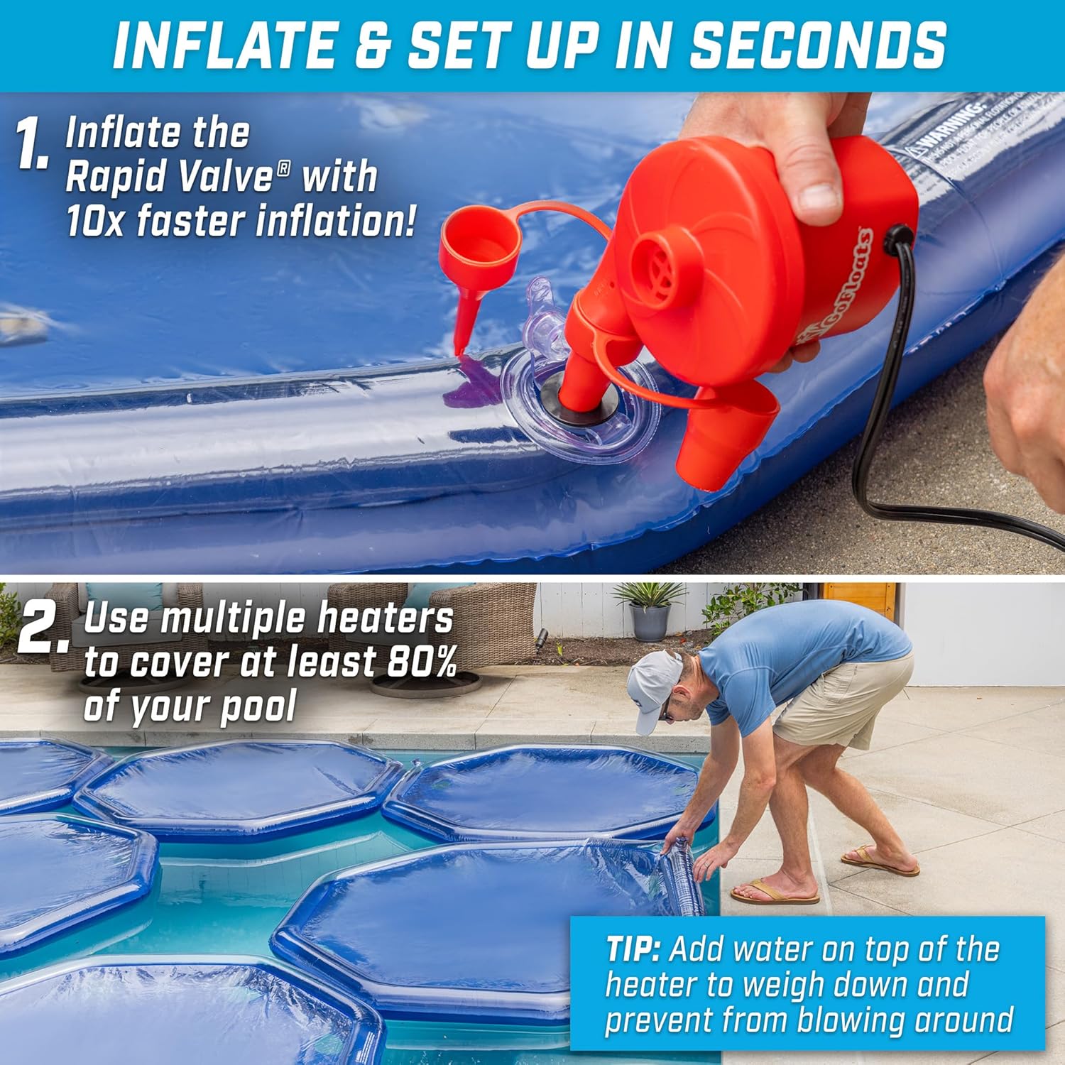 AUCT 14418 - $80 GoFloats V2 Inflatable Solar Pool Heaters for Affordable - Image 4