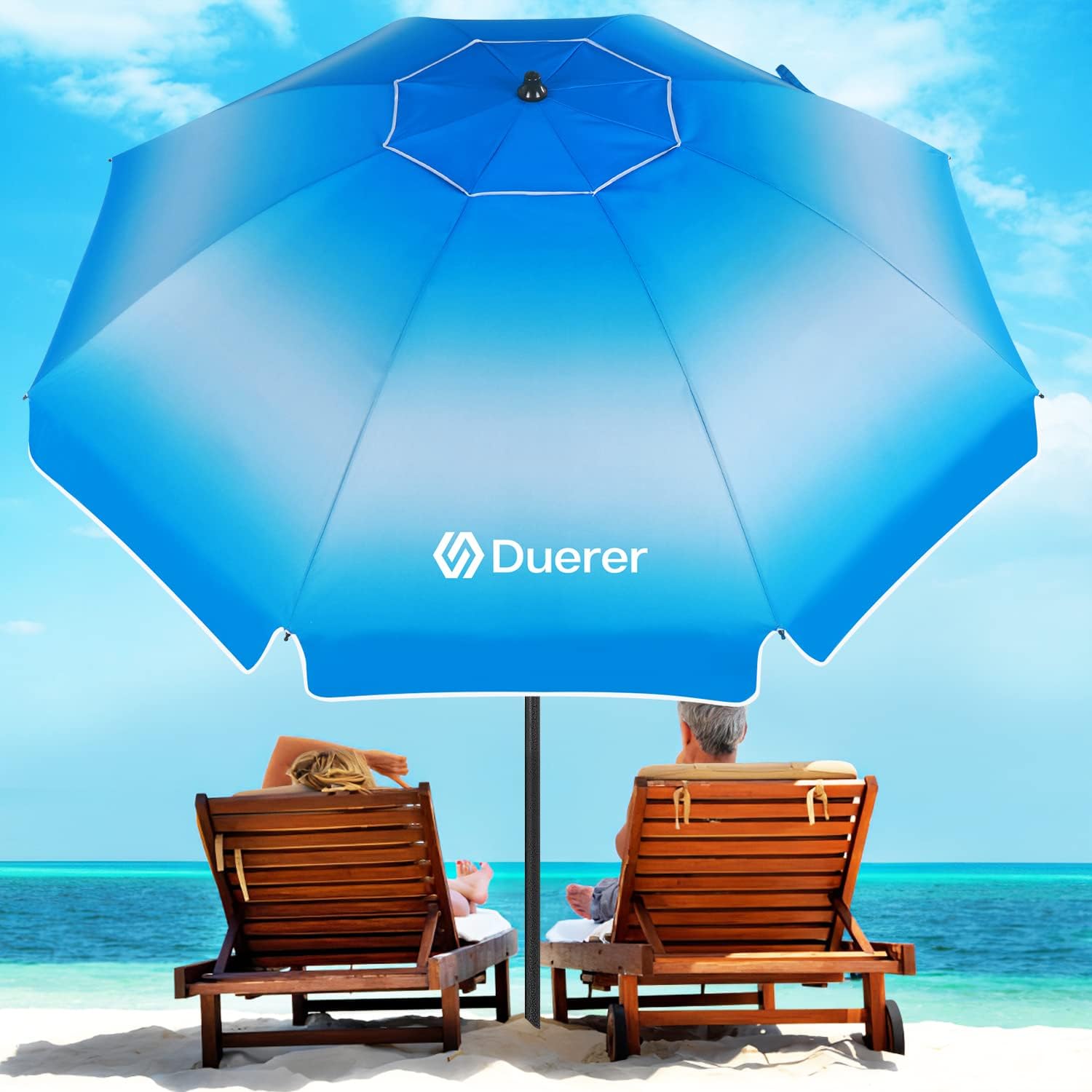 AUCT 14330 - $57 Duerer 8.5FT Beach Umbrella for Sand with Anchor, Heavy