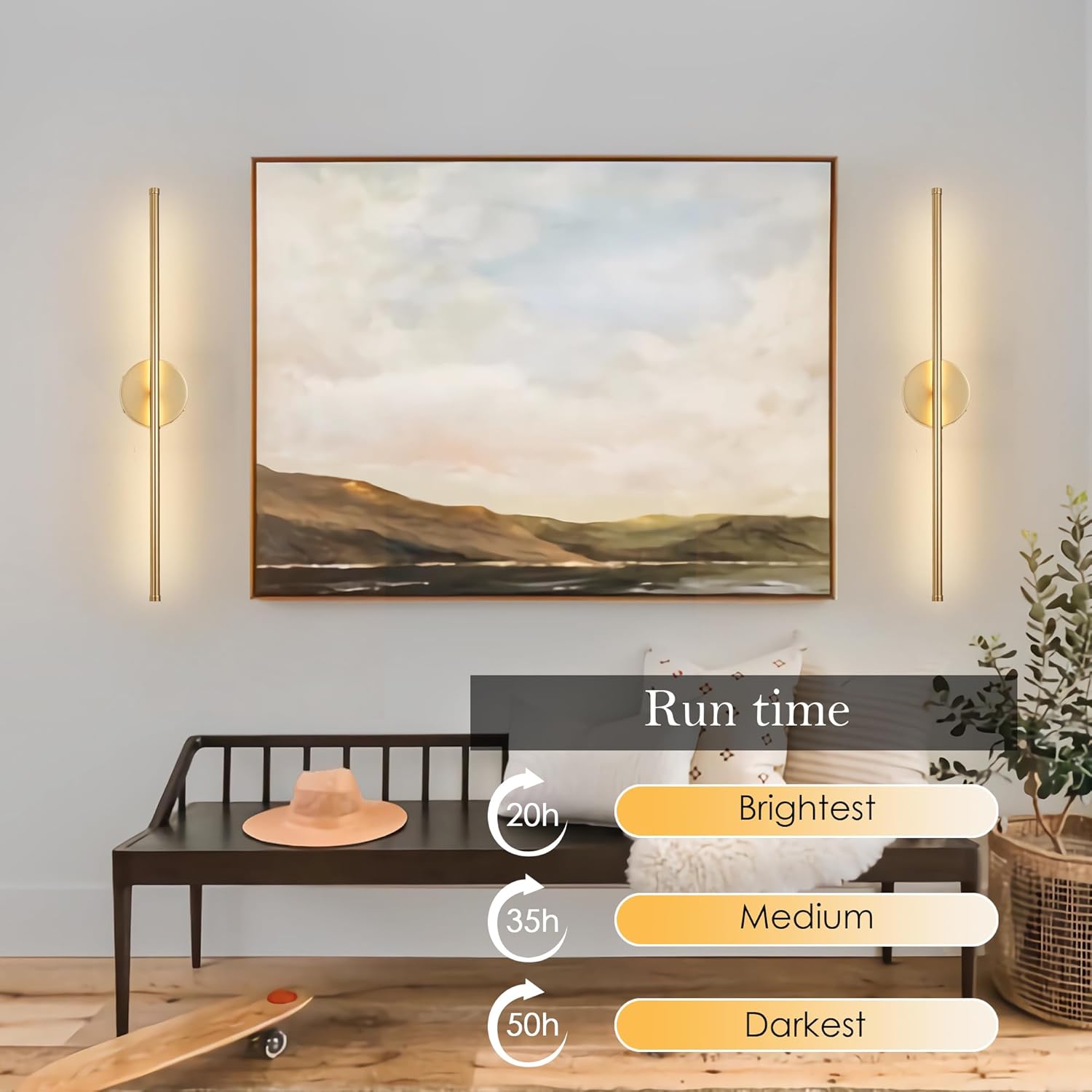AUCT 13010 - $100 KARTOOSH Battery Operated Wall Sconces with Remote Cont - Image 4