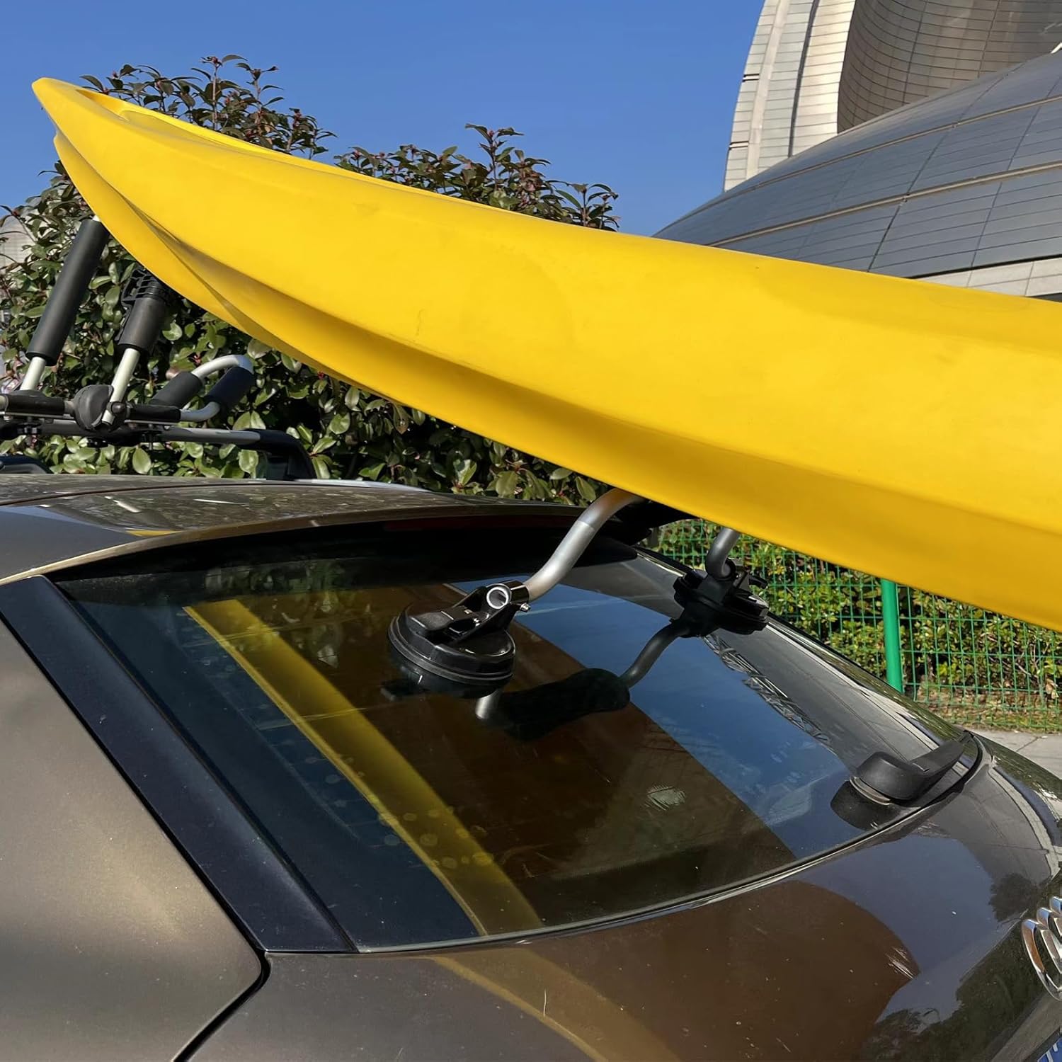 AUCT 14058 - $170 Kayak Roof Rack, Aluminum Kayak Carrier Folding J-Style - Image 2