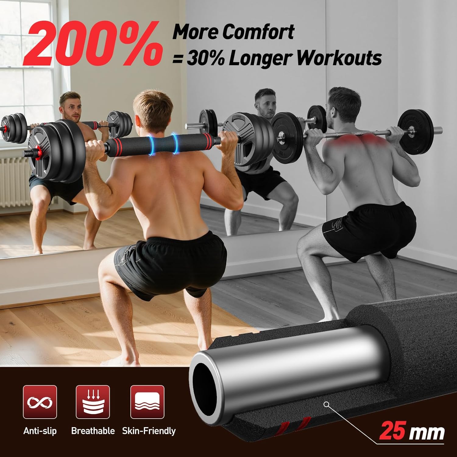 AUCT 14366 - $92 FITPLAM Adjustable dumbbell set,20/35/45/55/70/90lbs Fre - Image 4