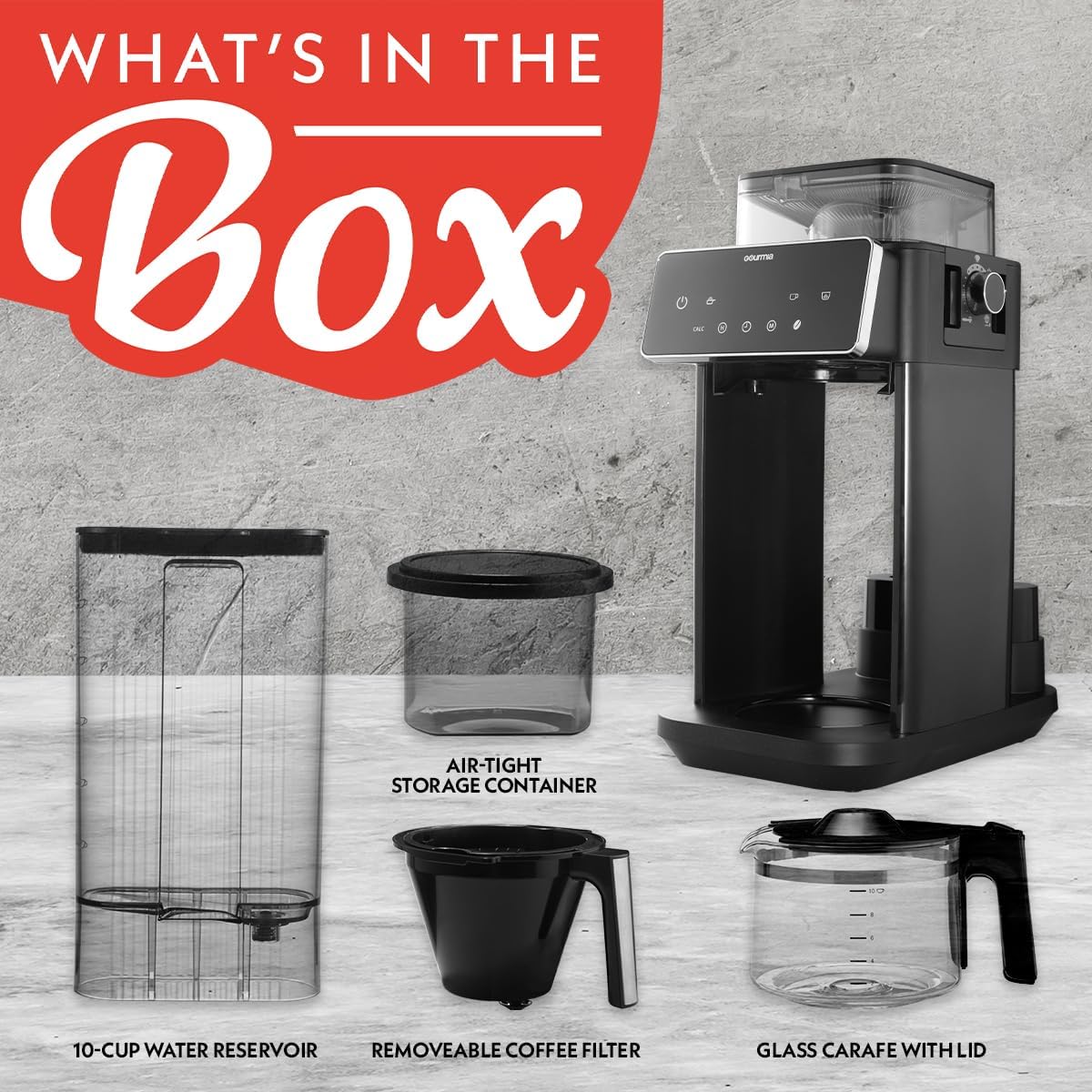 AUCT 13345 - $140 Gourmia 10 Cup Grind & Brew Coffee Maker - Built-In Bur - Image 4
