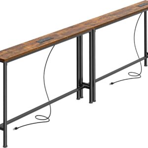 AUCT 13337 - $80 SUPERJARE 78.8 inch Narrow Console Table with Outlet, So