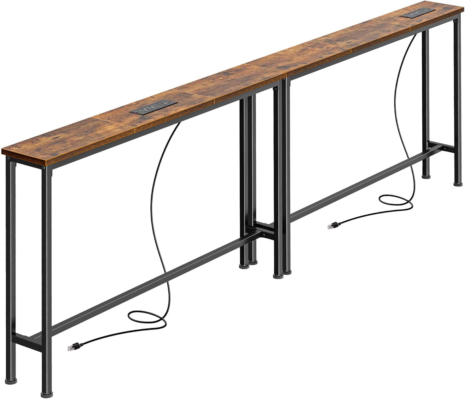 AUCT 13337 - $80 SUPERJARE 78.8 inch Narrow Console Table with Outlet, So