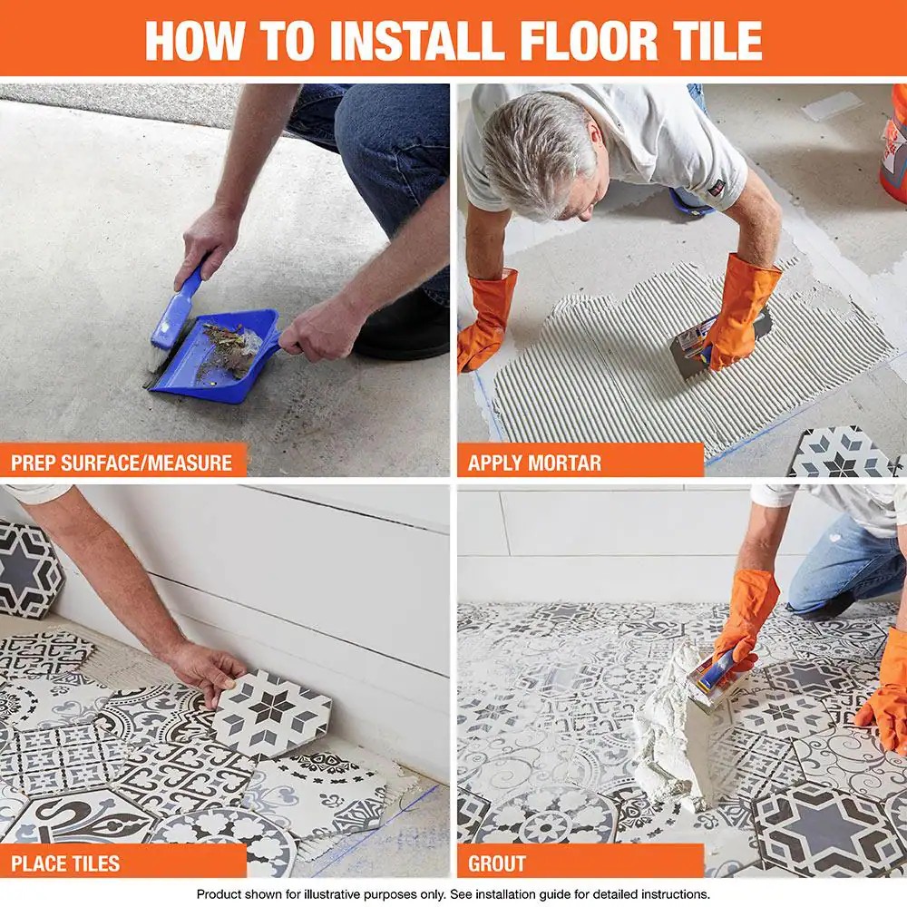AUCT 13167 - Indigo 8 in. x 8 in. Matte Porcelain Encaustic Floor and Wal - Image 4