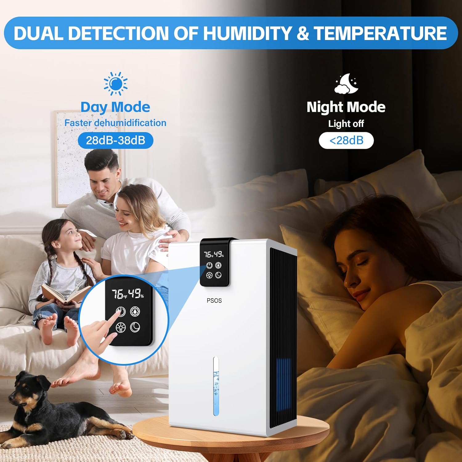 AUCT 13291 - $60 PSOS Dehumidifier, Dehumidifiers for Home, 98 OZ Water T - Image 4