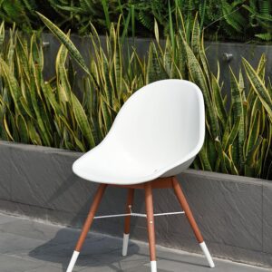AUCT 14374c - $229 Amazonia Dark Eucalyptus Legs Cannes Patio Dining Chair