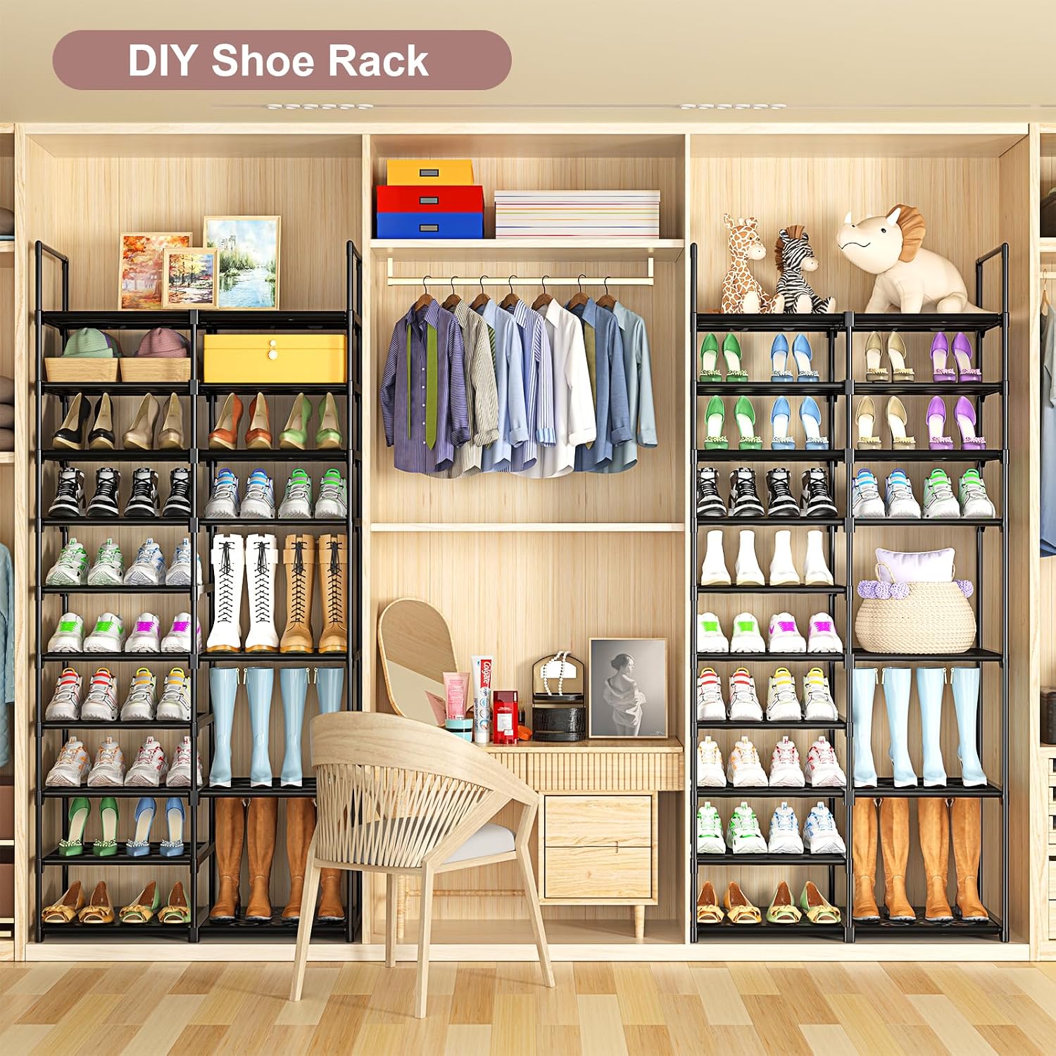 AUCT 13206 - $63 Kottwca 4 Row 10 Tier Large Shoe Rack Organizer for Clos - Image 4