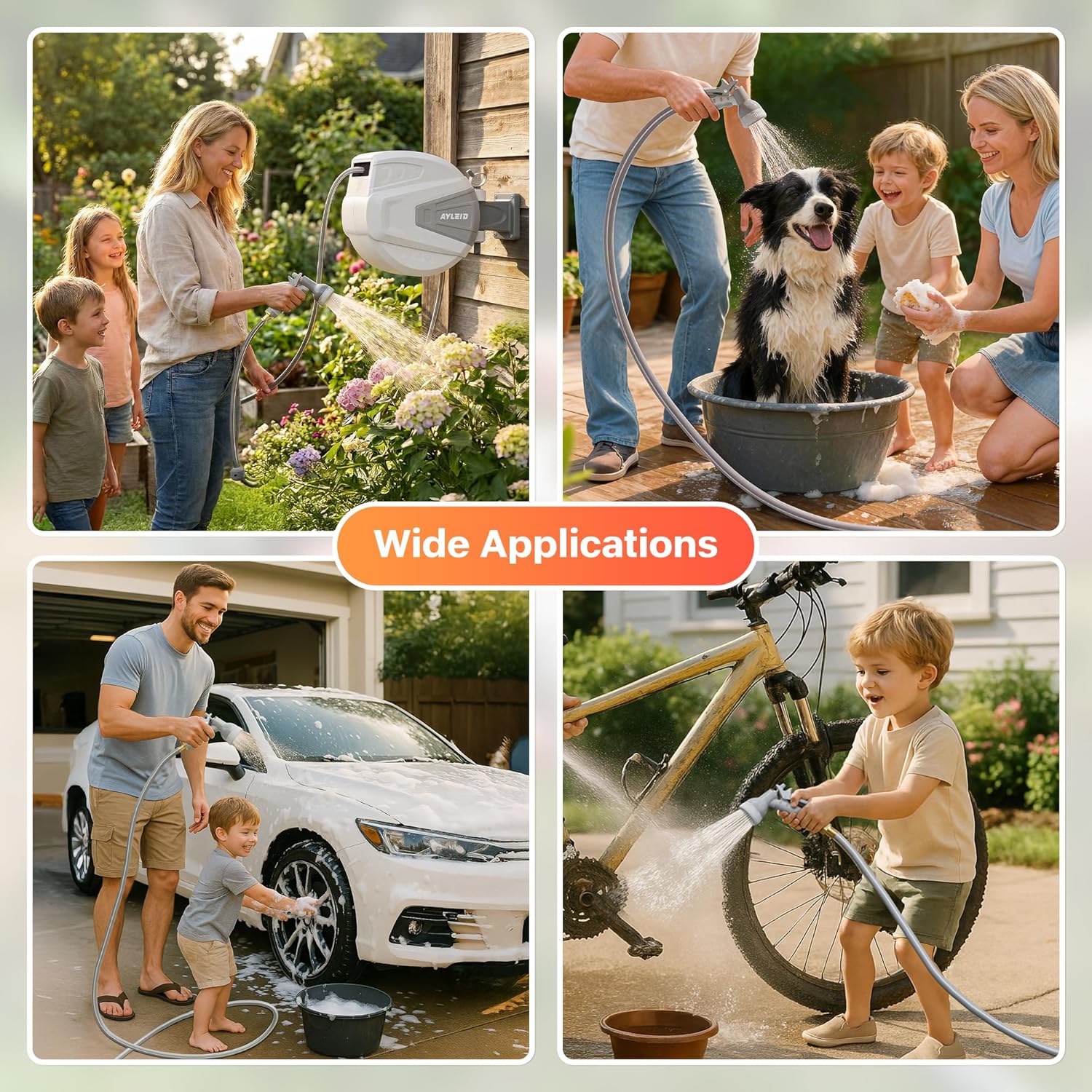AUCT 11881 - $176 Ayleid Retractable Garden Hose Reel,1/2 in x 130 ft Wal - Image 3