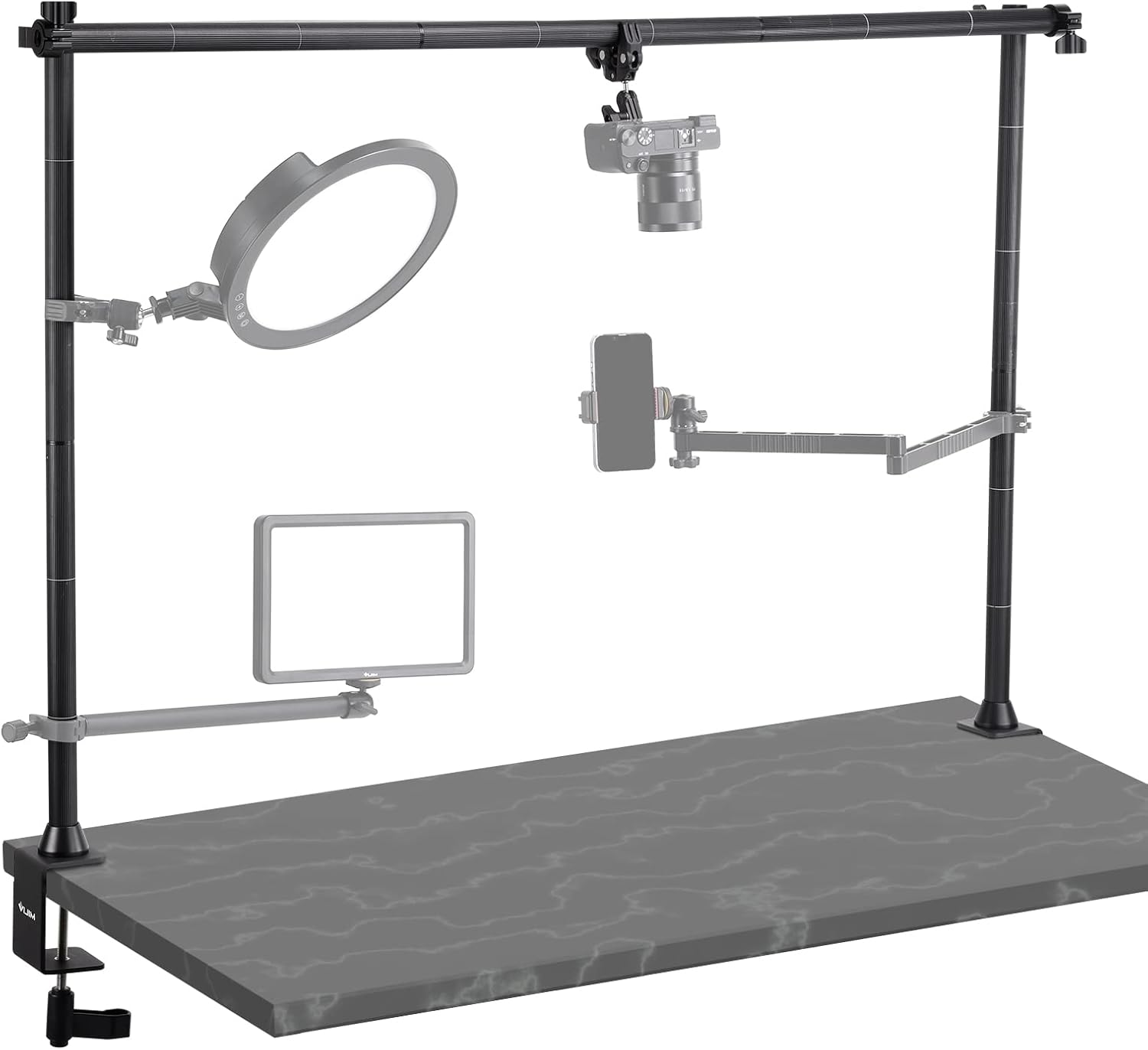 AUCT 14315 - $104 JUSMO LS15 Pro Camera Desk Mount, Aluminum Overhead Cam