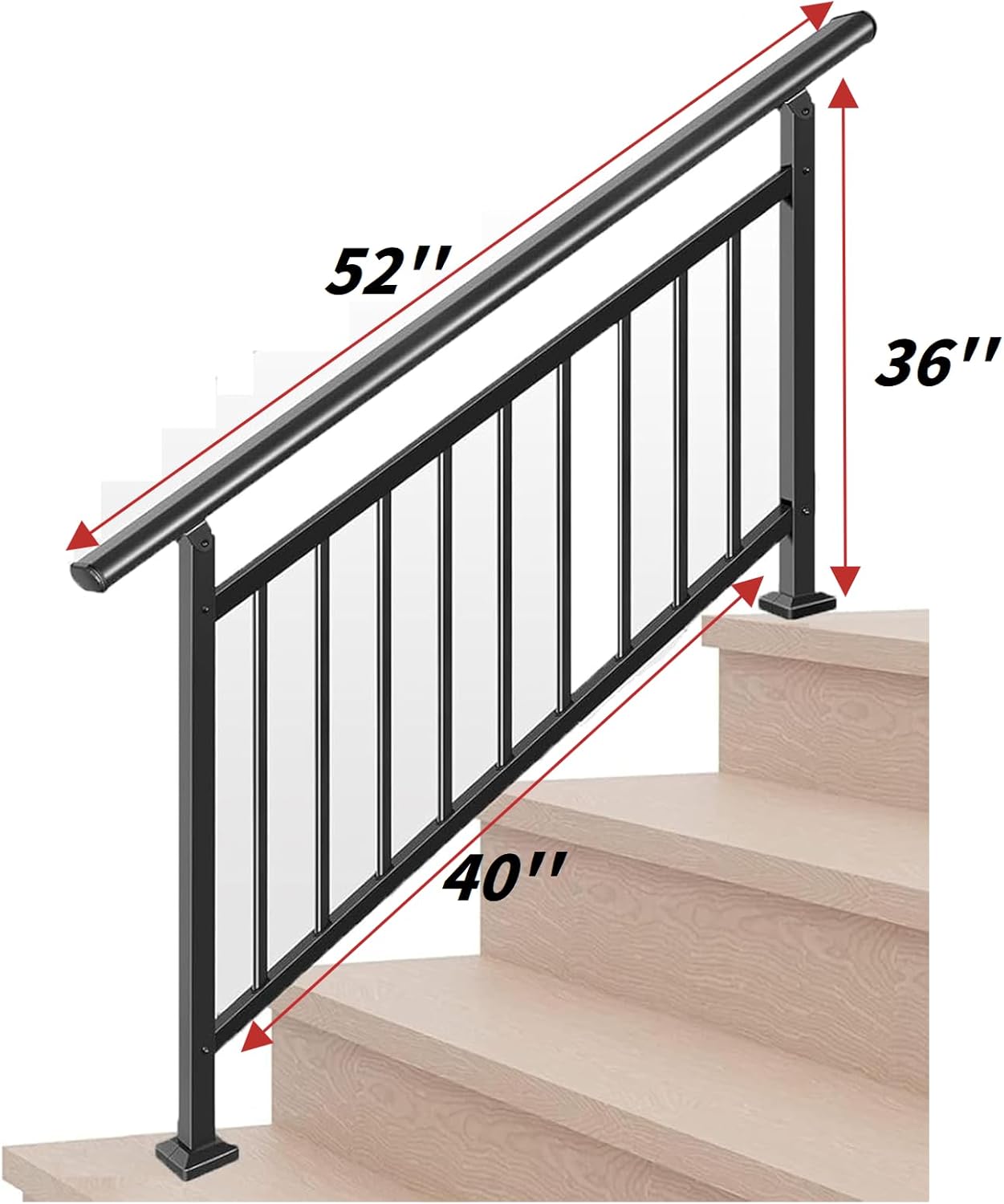 AUCT 14276 - Hand Rails for Outdoor Steps Stair Handrail & Indoor Stair R - Image 2