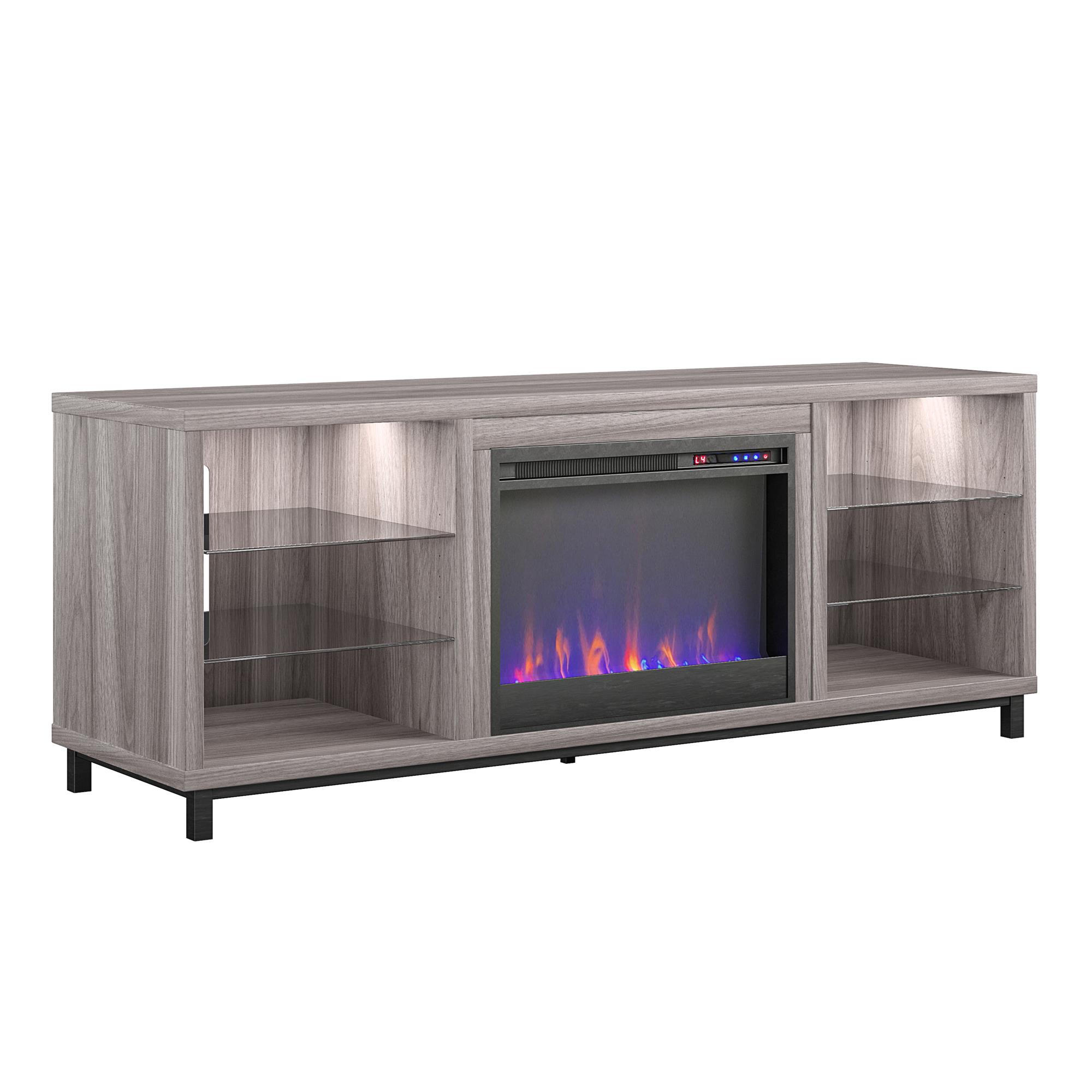 AUCT 12020 - $547 Ameriwood Home 64.75-in W Light Walnut TV Stand with Fa - Image 4