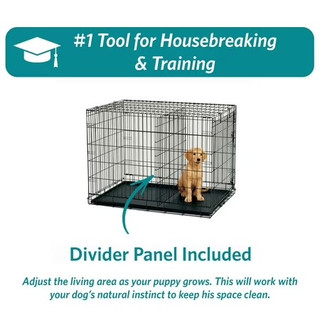 AUCT 14209 - $79 MidWest Double Door iCrate Metal Dog Crate, Includes Lea - Image 3