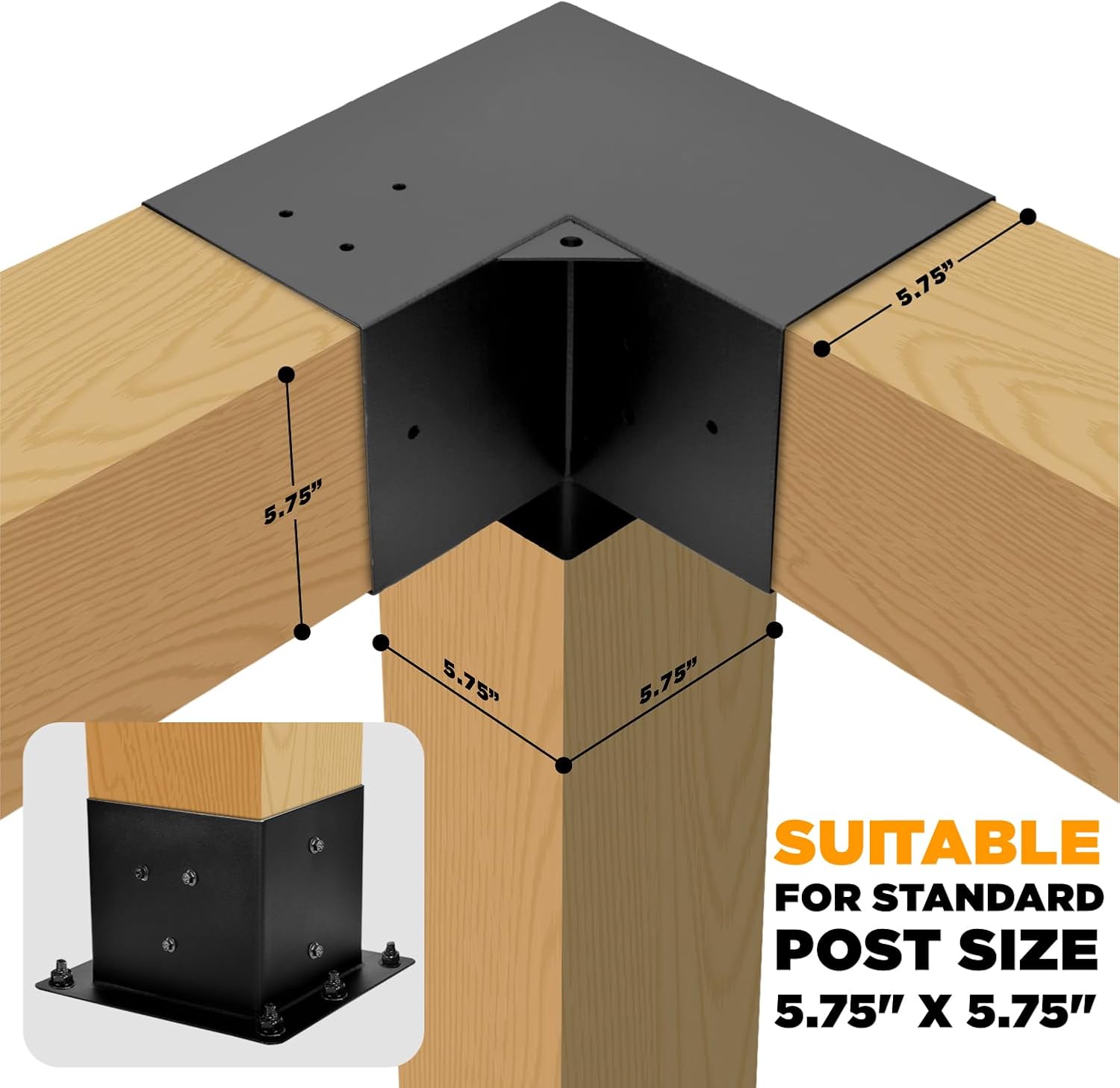 AUCT 12279 - $166 Pergola Bracket, 3-Way Pergola Right Angle Bracket, Rai - Image 3