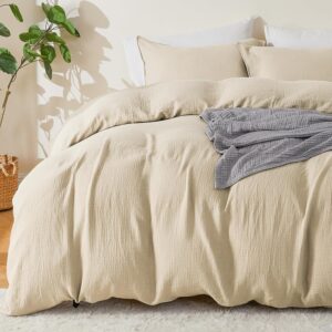 AUCT 13401 - EMME Muslin Duvet Cover Set 100% Cotton Queen Size Linen Lik