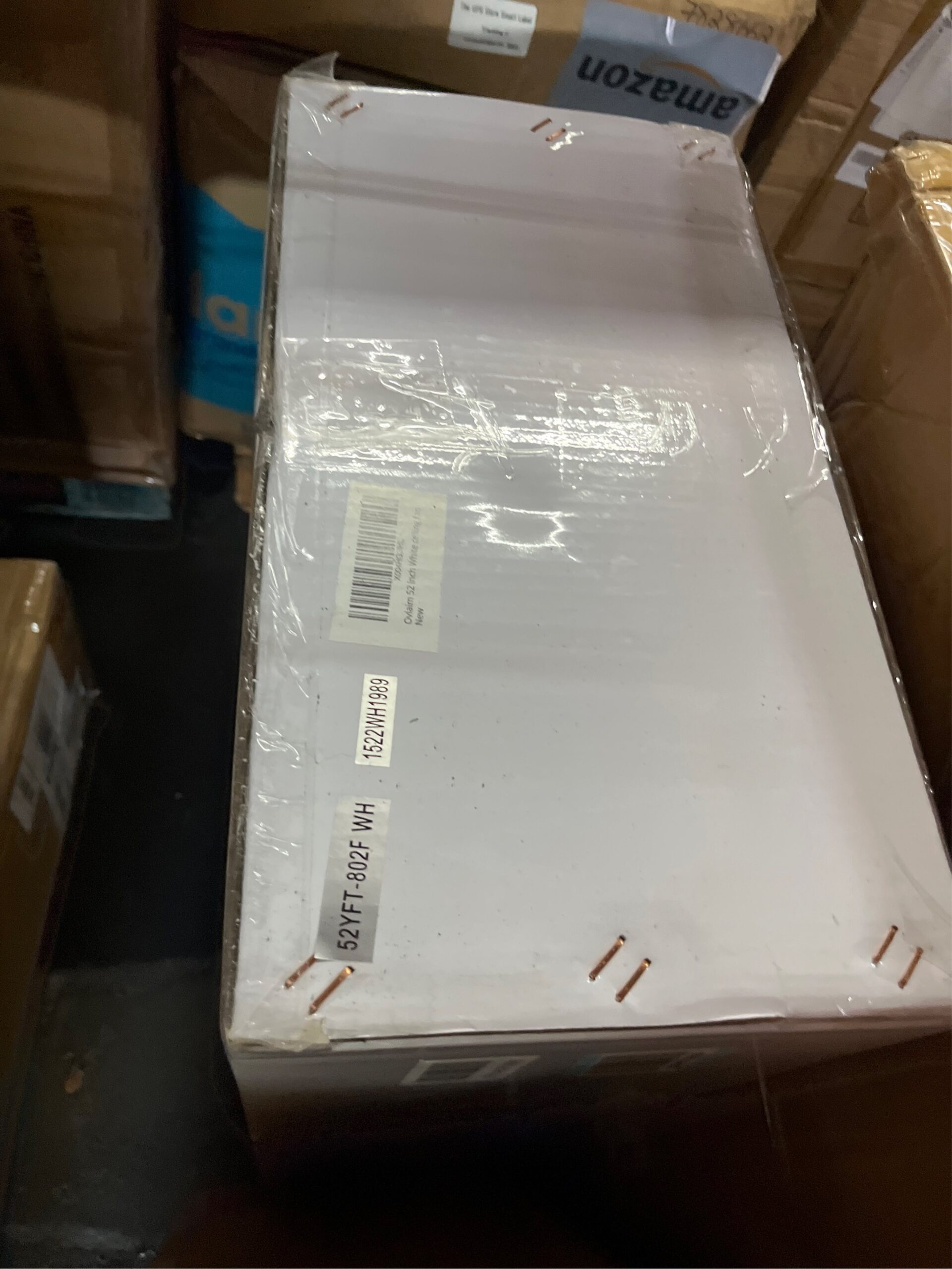 AUCT 12335 - $140 Ovlaim 52 Inch White Ceiling Fans with Lights and Remot - Image 5