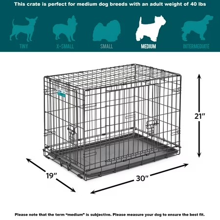 AUCT 14209 - $79 MidWest Double Door iCrate Metal Dog Crate, Includes Lea - Image 2