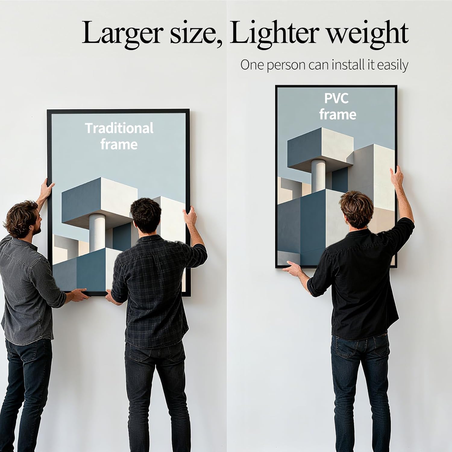 AUCT 14384m - Lavezee 24x36 Poster Frame Black, Lightweight 24 x 36 Poster - Image 4