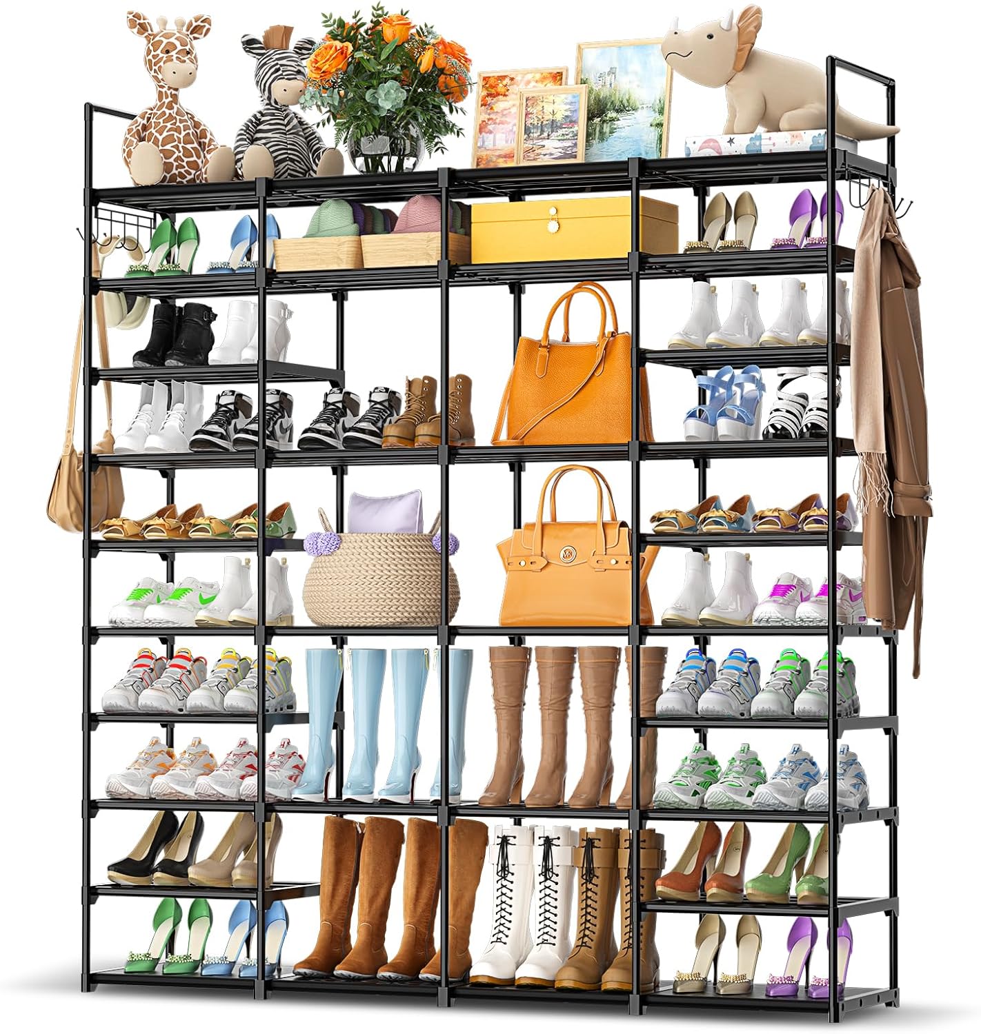 AUCT 13206 - $63 Kottwca 4 Row 10 Tier Large Shoe Rack Organizer for Clos