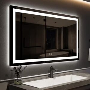 AUCT 14373mm - $248 24 in. W x 32 in. H Rectangular Frameless LED Light wit