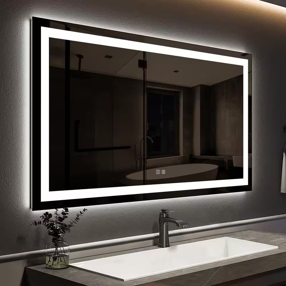 AUCT 14373mm - $248 24 in. W x 32 in. H Rectangular Frameless LED Light wit