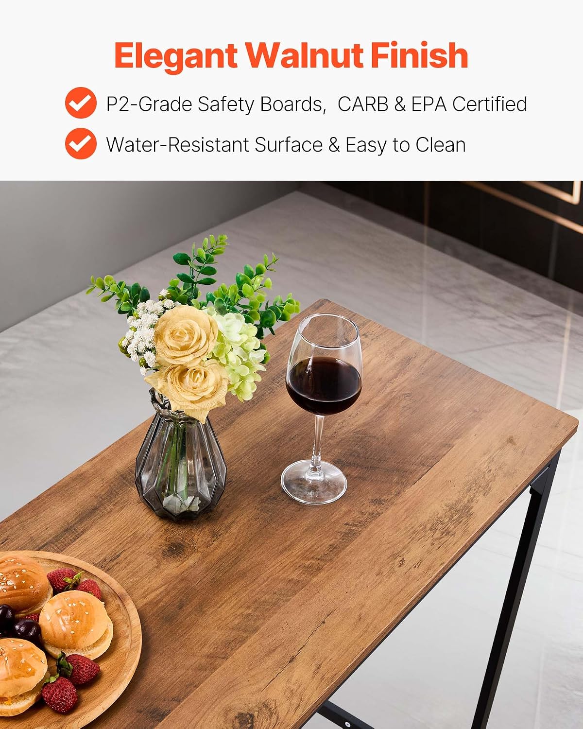 AUCT 14271 - $60 VEVOR Bar Table, Sturdy Metal Frame High Top Pub Table, - Image 4